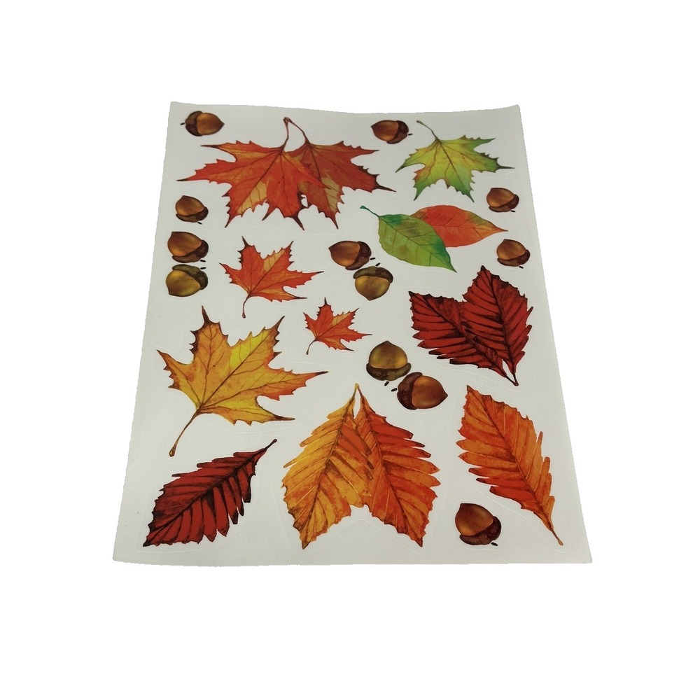 Unbranded Fall Leaves Acorns Craft Stickers Autumn Scrapbooking Multi-Color